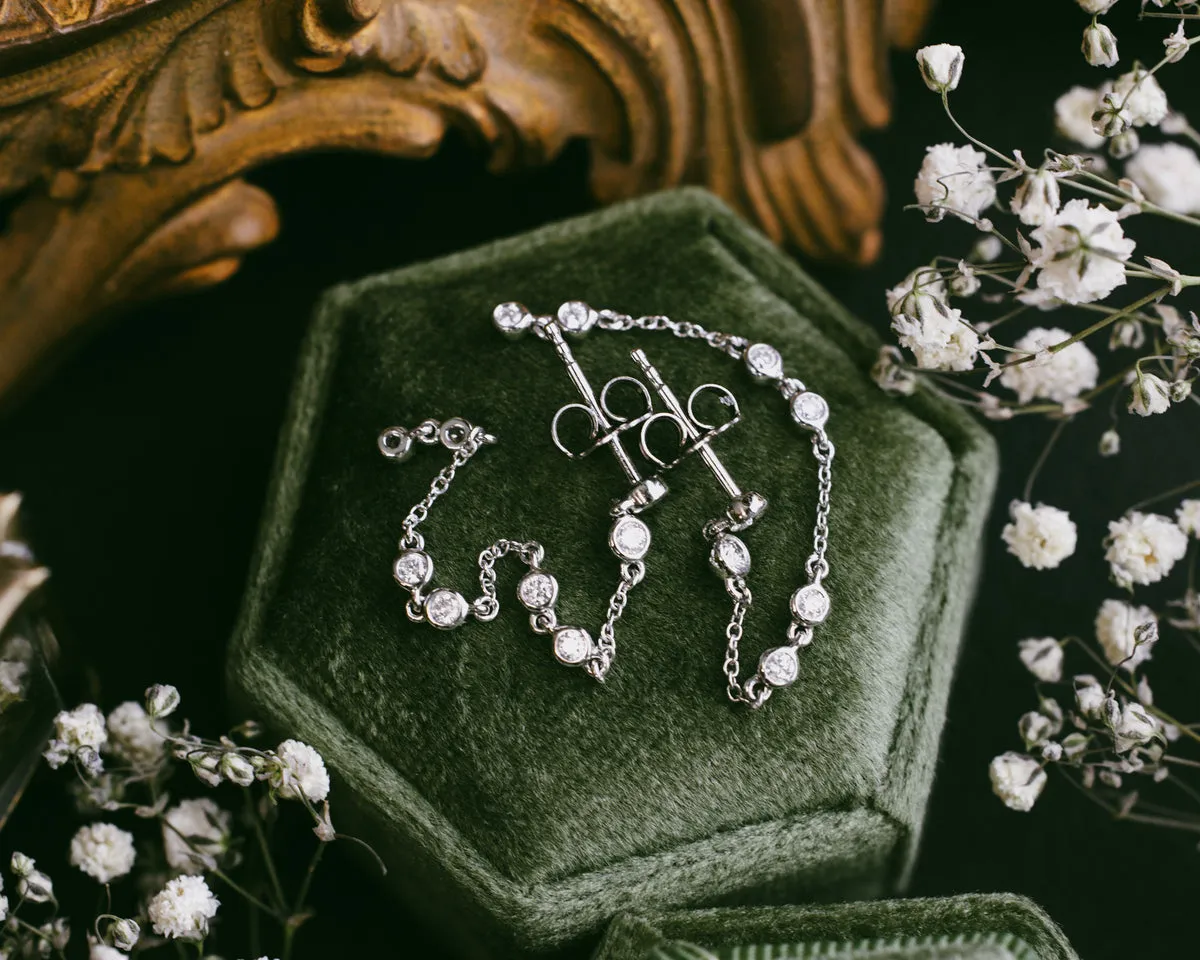 1/3CTW NATURAL DIAMOND CHAIN EARRINGS