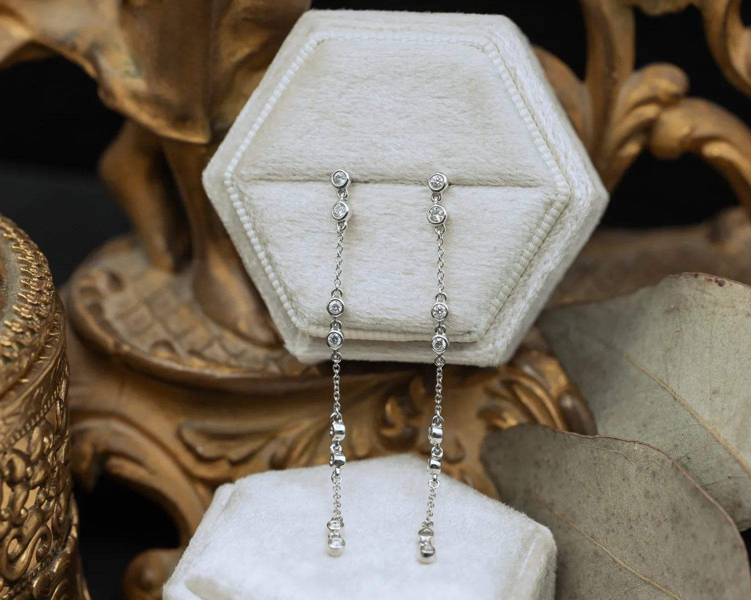 1/3CTW NATURAL DIAMOND CHAIN EARRINGS
