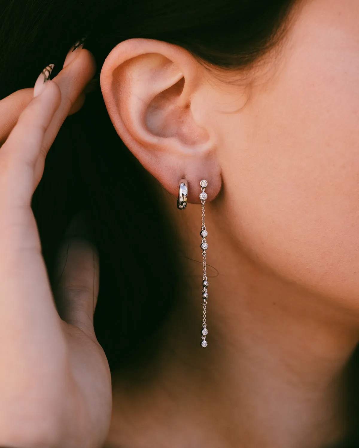 1/3CTW NATURAL DIAMOND CHAIN EARRINGS