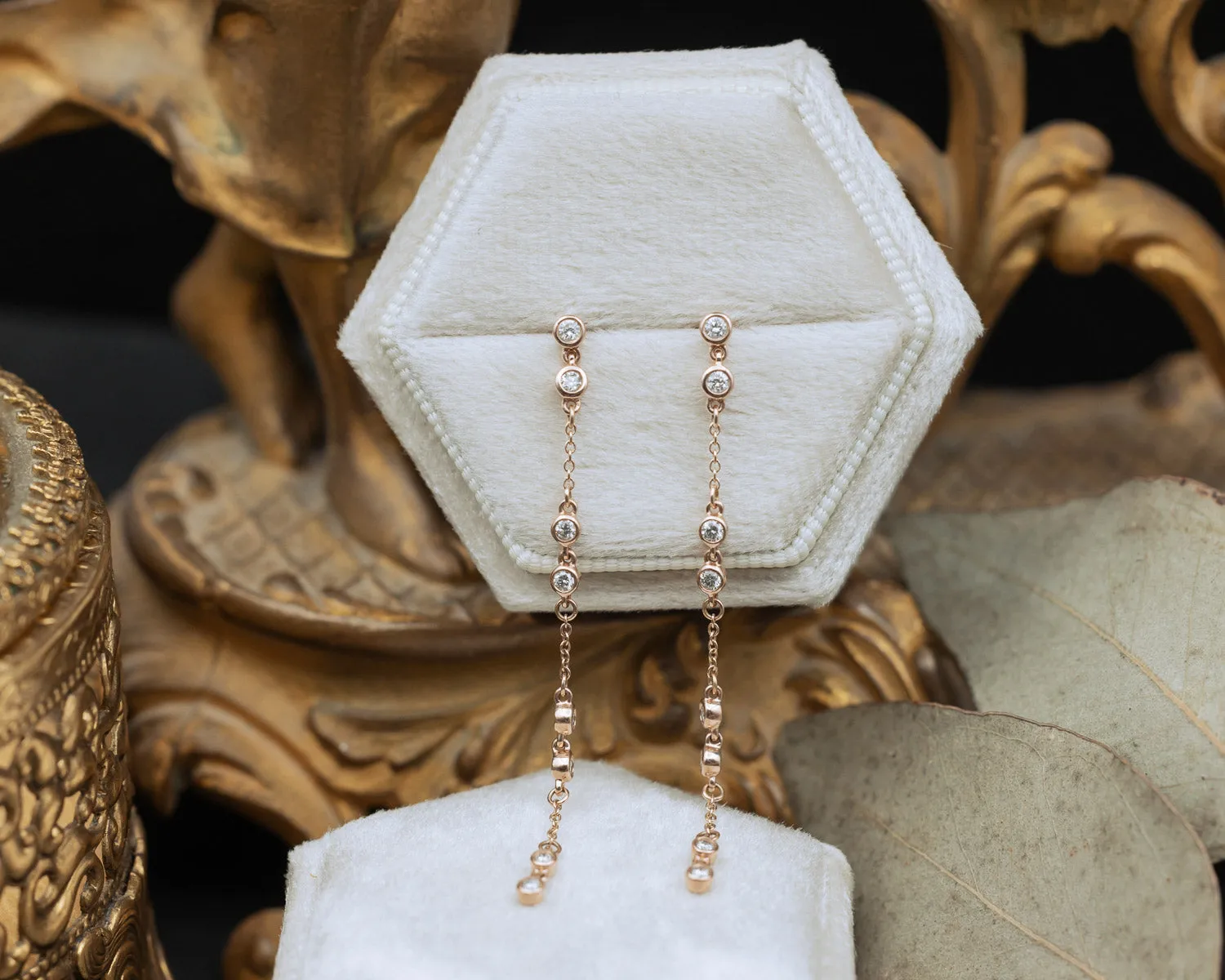 1/3CTW NATURAL DIAMOND CHAIN EARRINGS