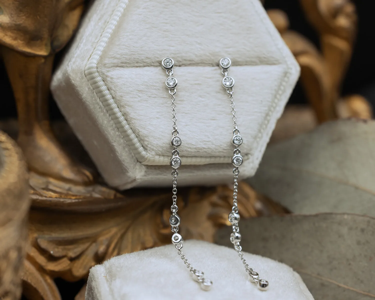 1/3CTW NATURAL DIAMOND CHAIN EARRINGS
