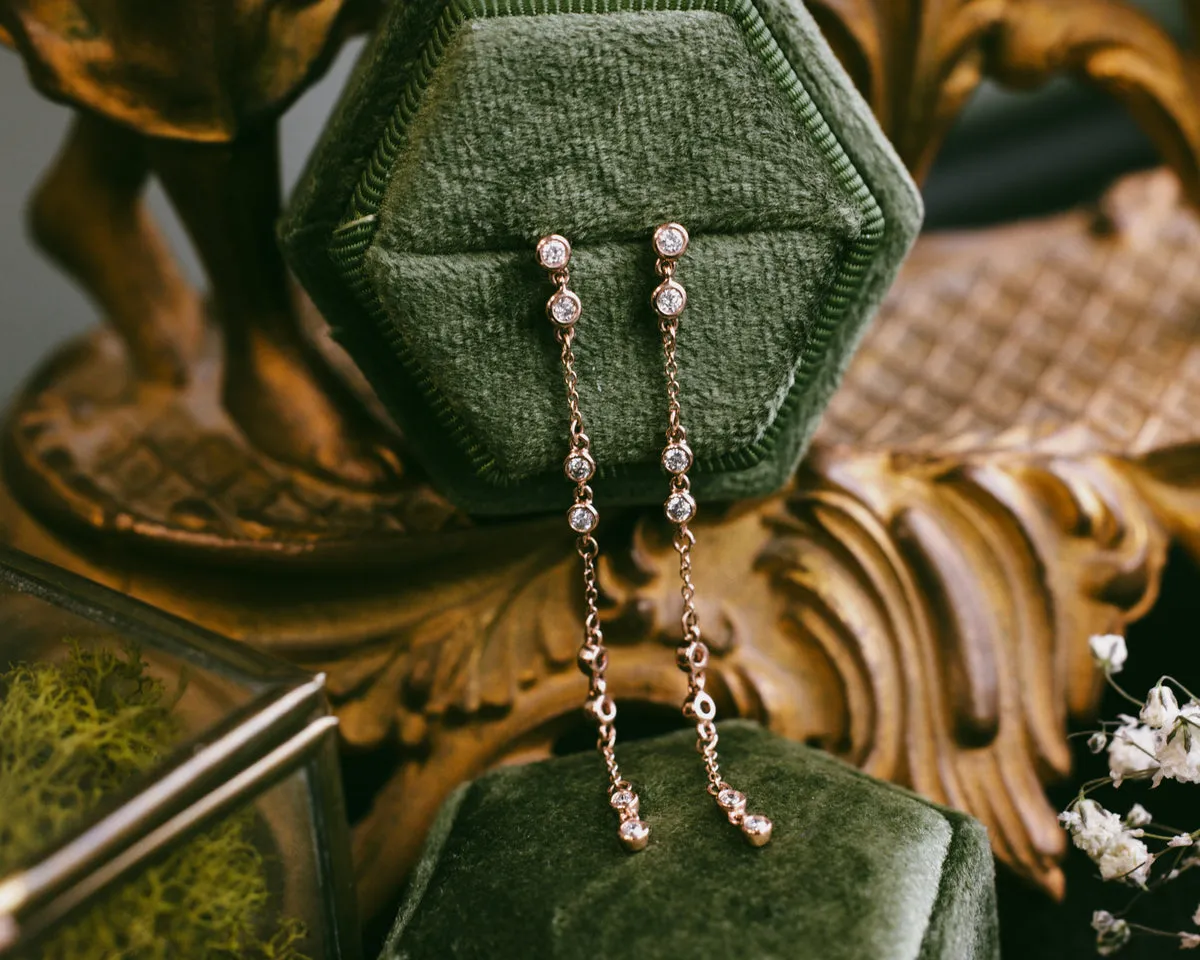 1/3CTW NATURAL DIAMOND CHAIN EARRINGS