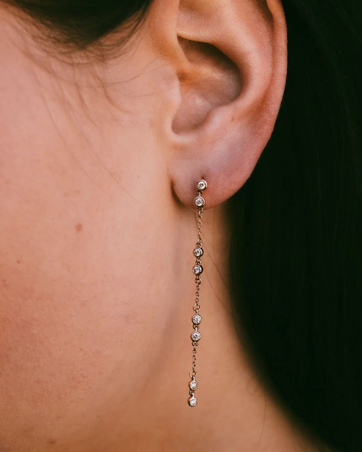 1/3CTW NATURAL DIAMOND CHAIN EARRINGS