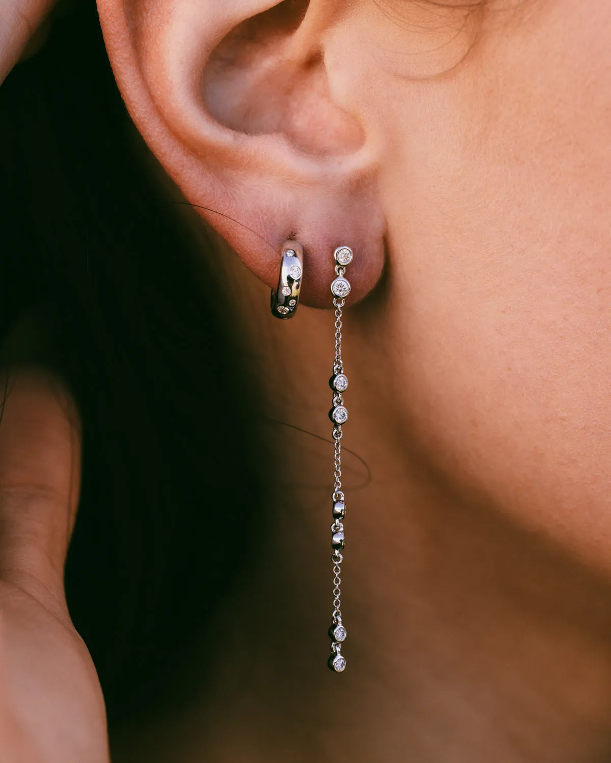 1/3CTW NATURAL DIAMOND CHAIN EARRINGS