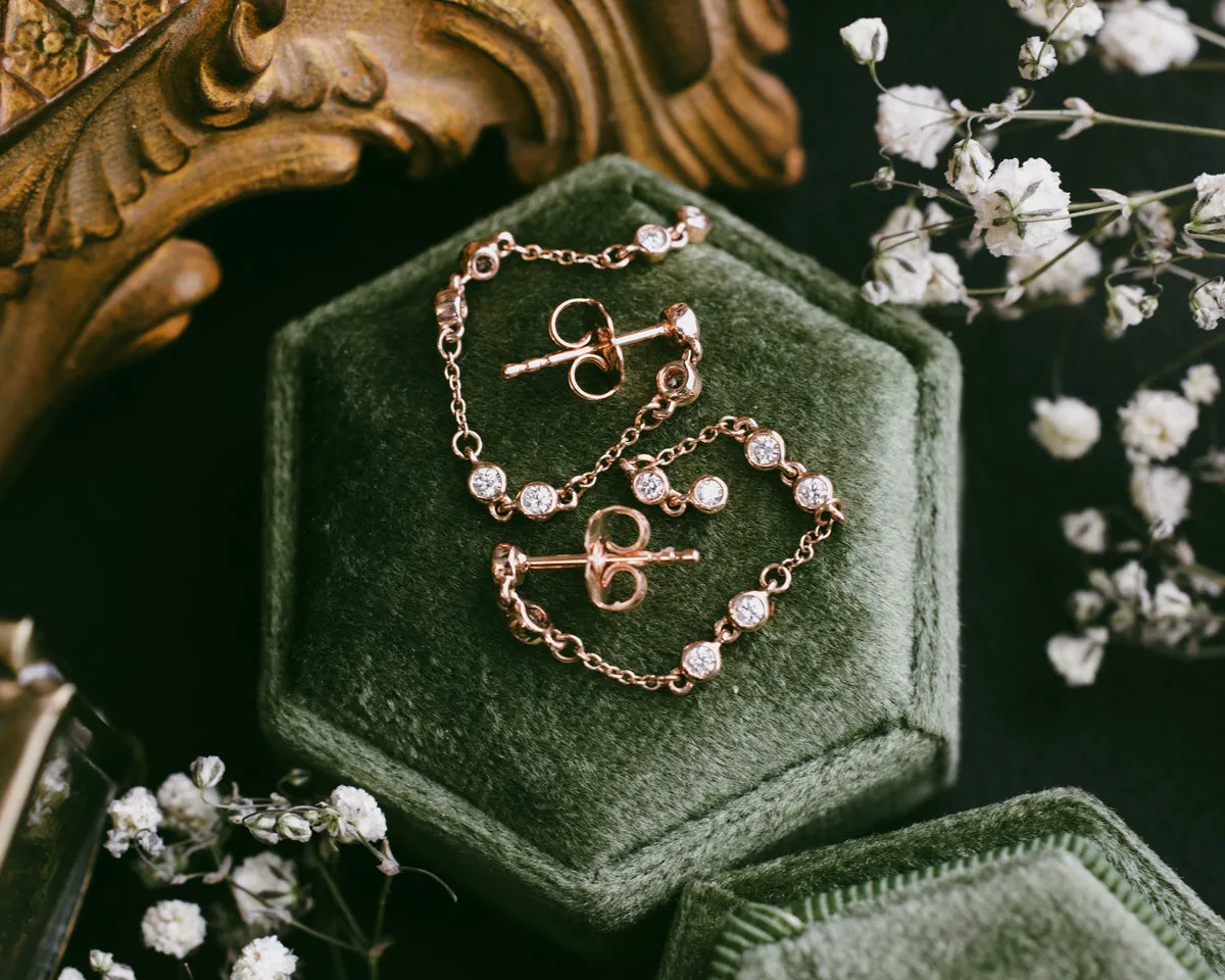 1/3CTW NATURAL DIAMOND CHAIN EARRINGS