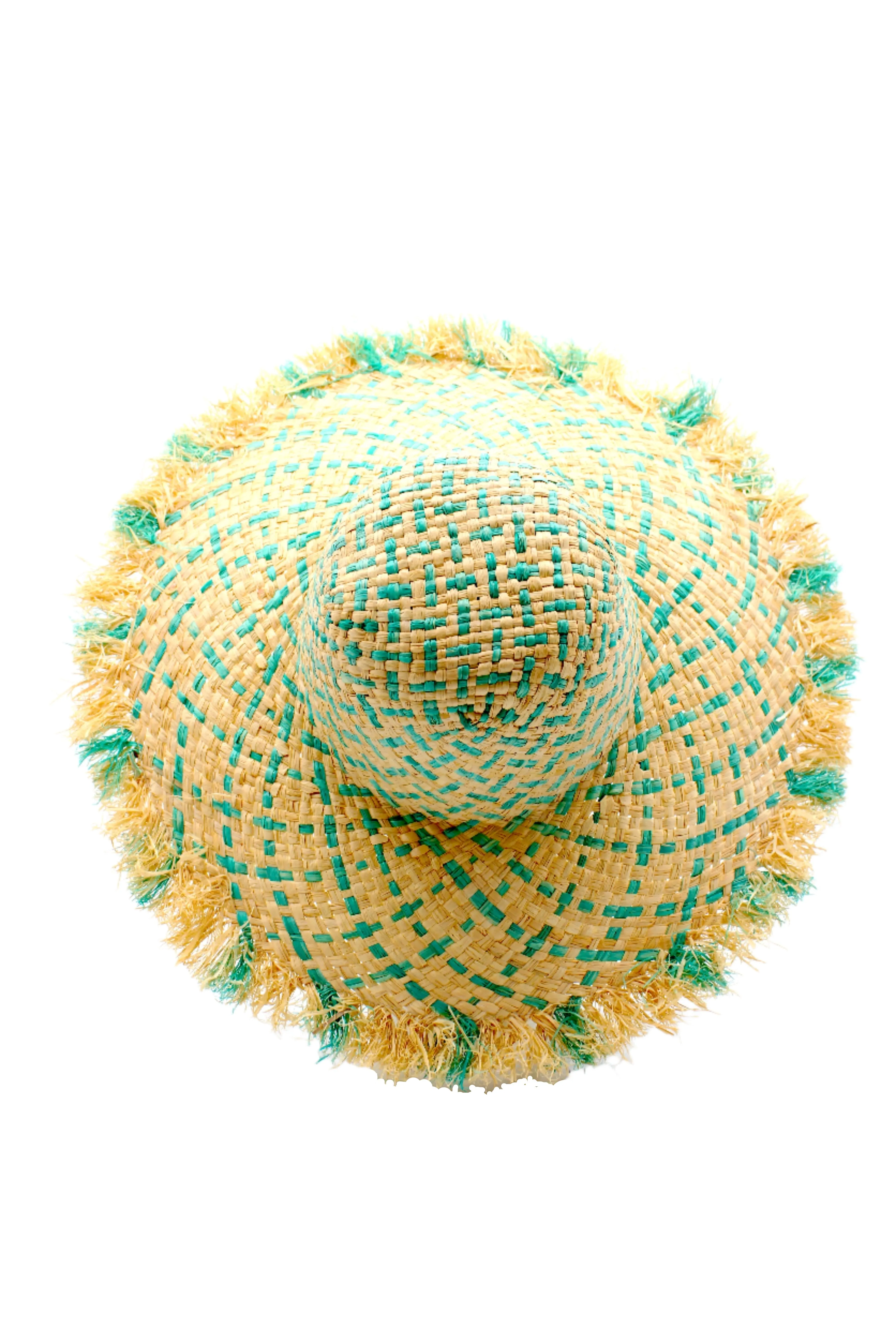 5" Brim Kat Straw Sun Hats with Raw Fringe Edge