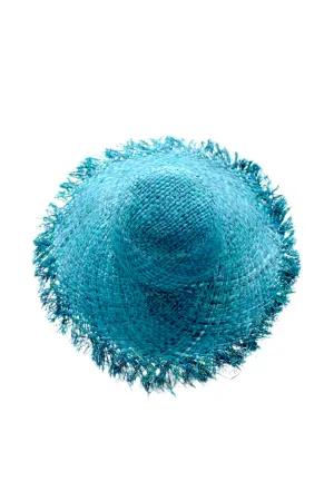 5" Brim Kat Straw Sun Hats with Raw Fringe Edge