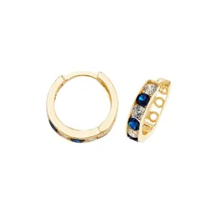 9ct Yellow Gold Hinged Zirconia Earrings ER033S
