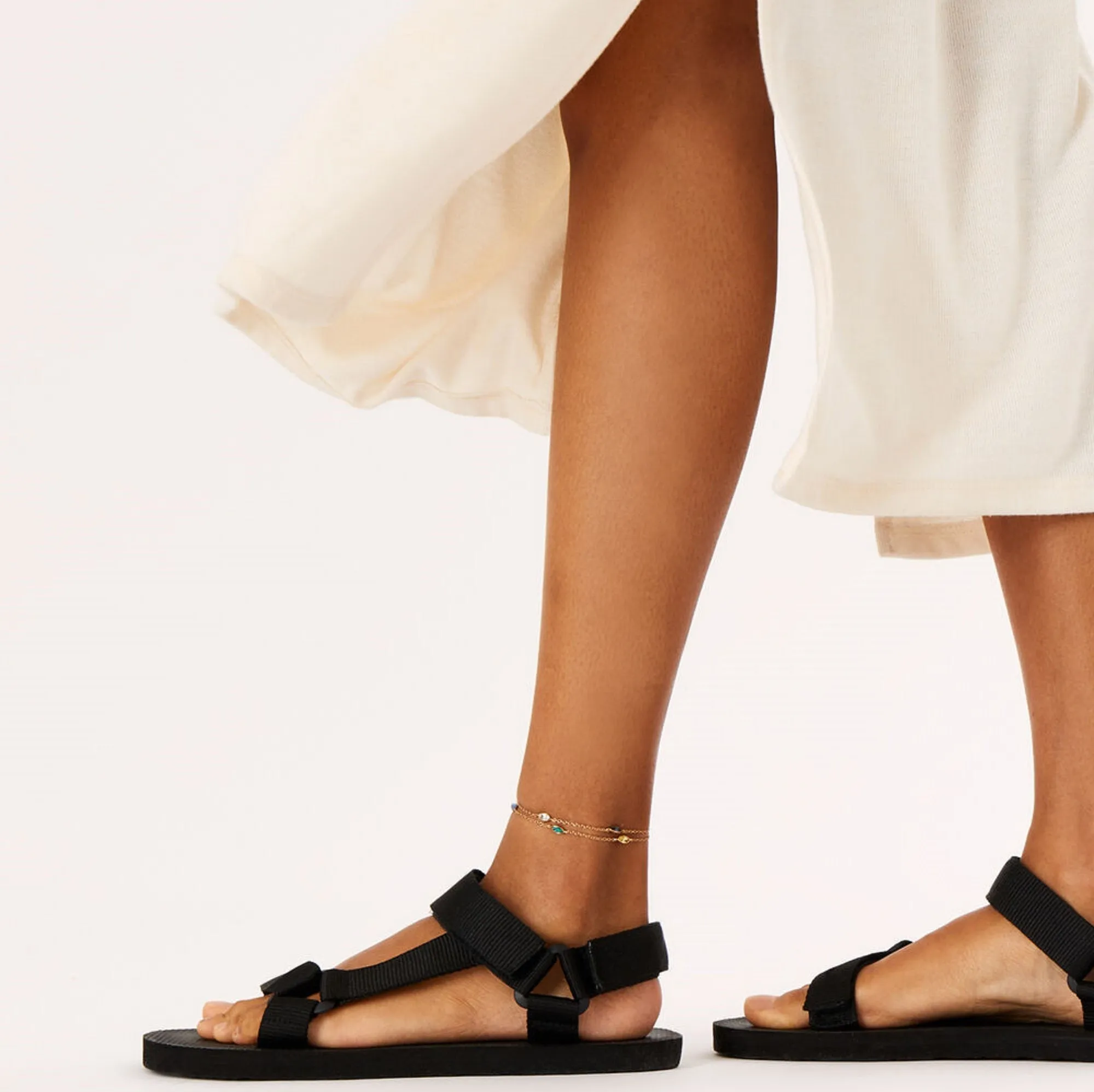 Accessorize London Women's pack of 2 Gems Chain Anklets Jewellery