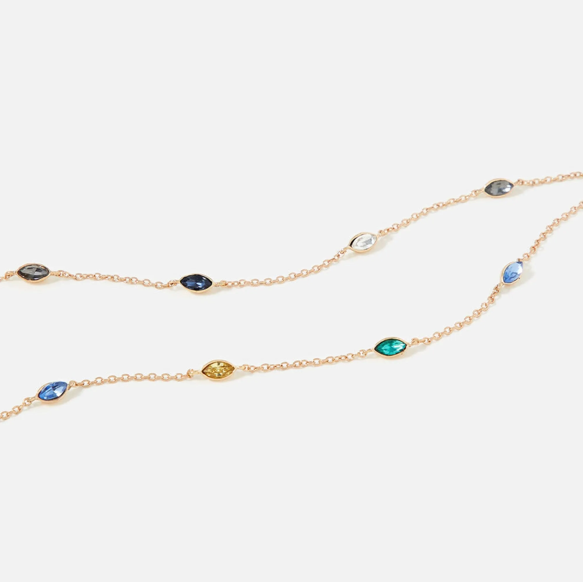 Accessorize London Women's pack of 2 Gems Chain Anklets Jewellery