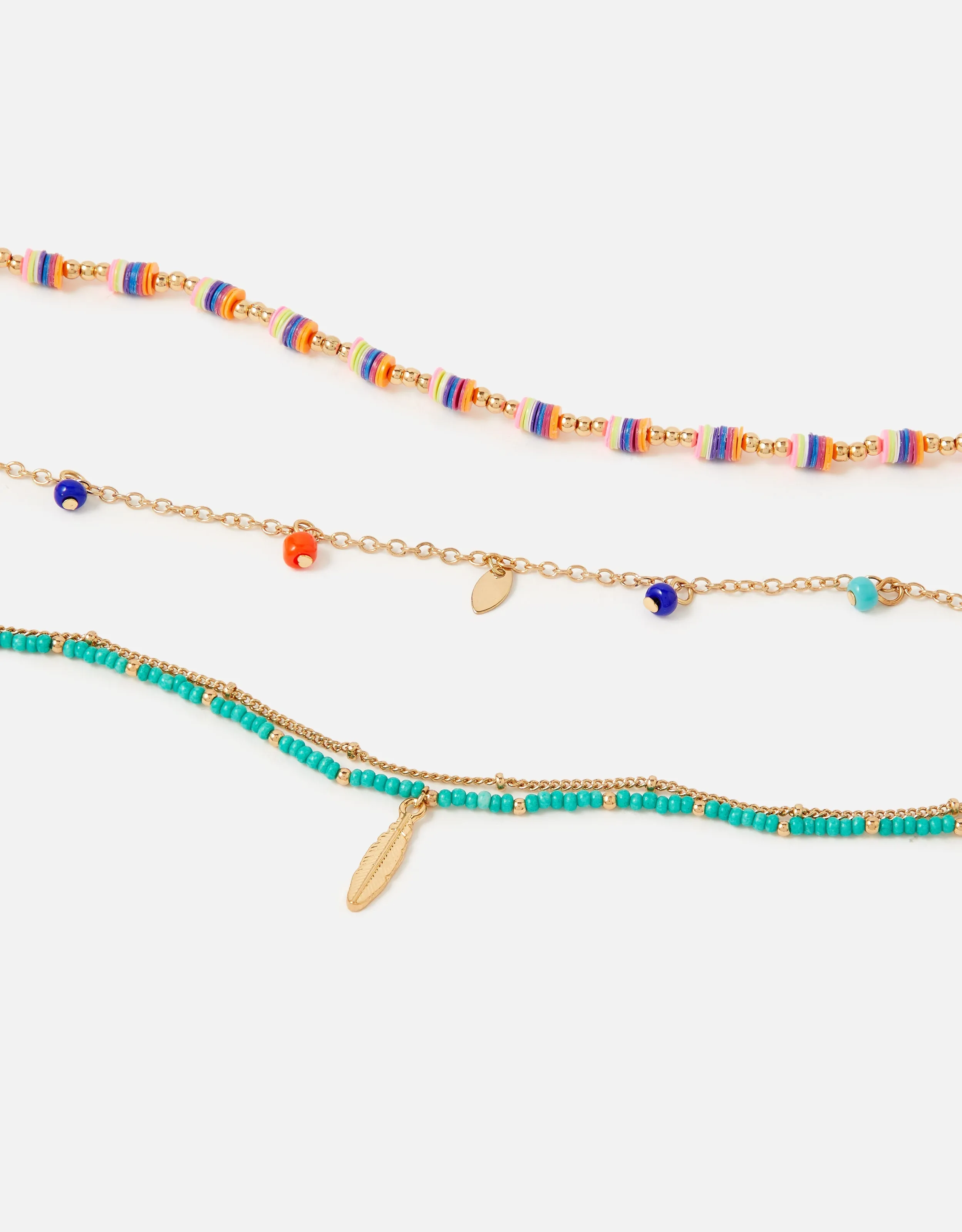 Accessorize London Women's Pack Of 3 Montana Charmy Layered Anklets