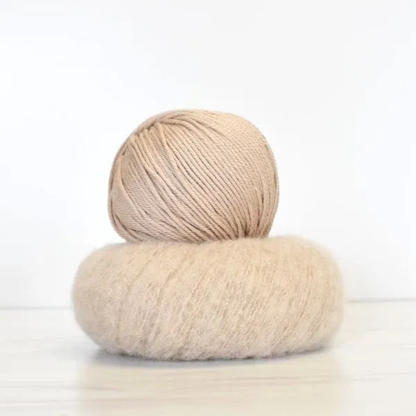 Annelise Crochet Wrap (colorway: Silk & Latte) Kit
