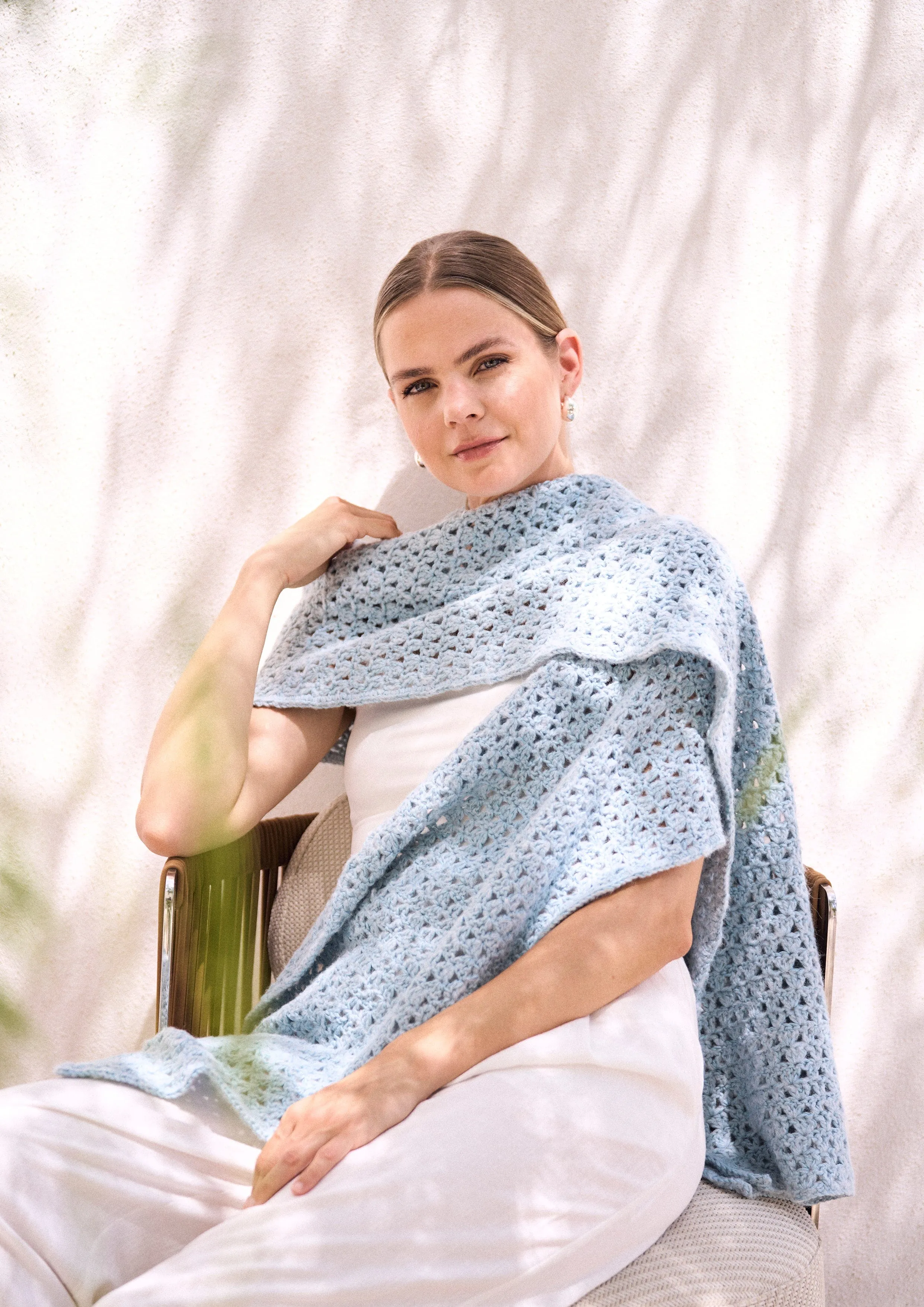 Annelise Crochet Wrap (colorway: Silk & Latte) Kit