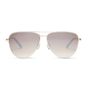 AUGUST - GOLD   TAUPE ROSE MIRROR SUNGLASSES