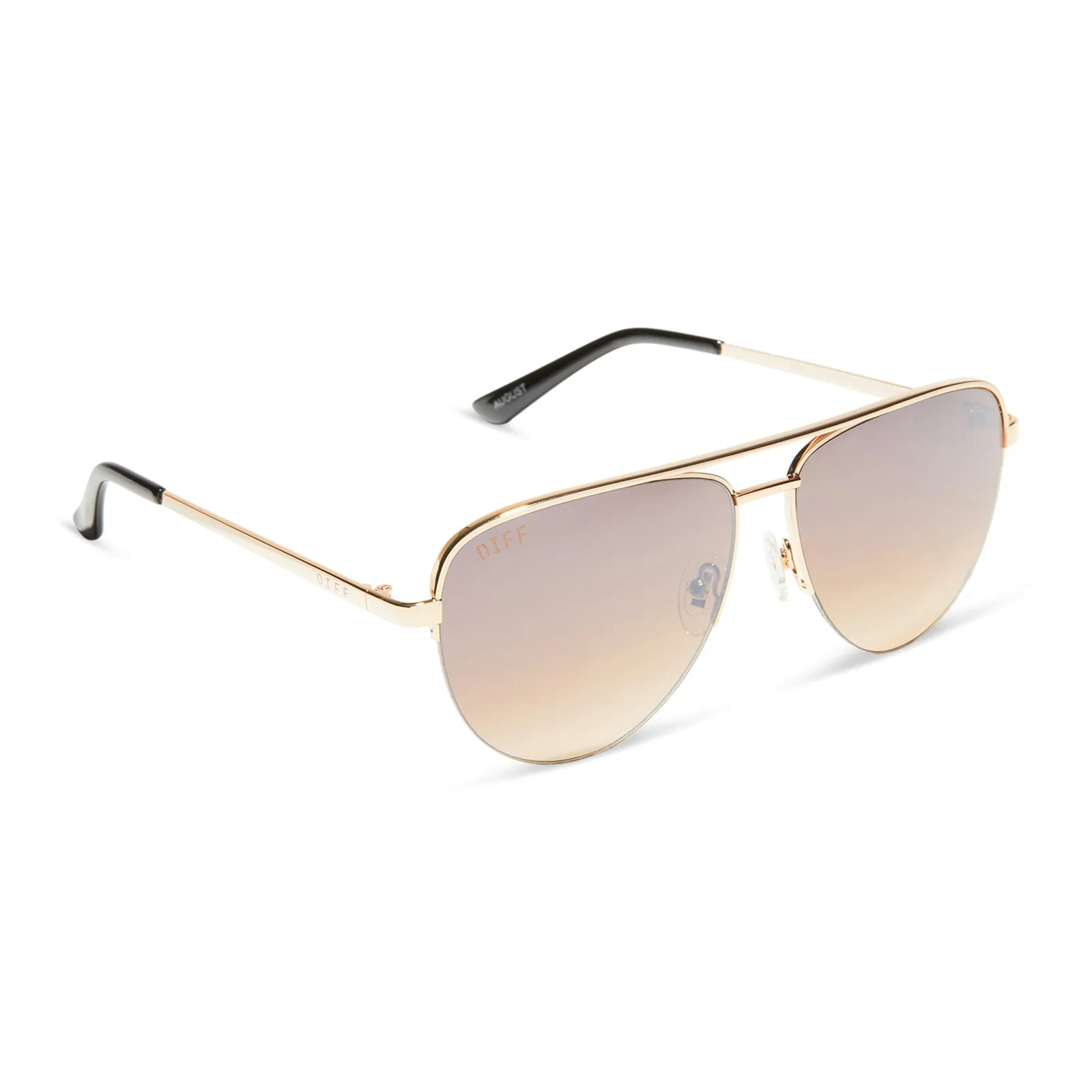 AUGUST - GOLD   TAUPE ROSE MIRROR SUNGLASSES