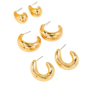 Bamboo Earrings Set with Three-Dimensional Design and Luxurious CCB Embellishments