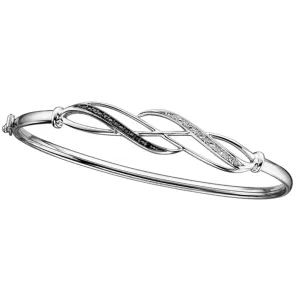 Black and White Diamond Bangle Bracelet