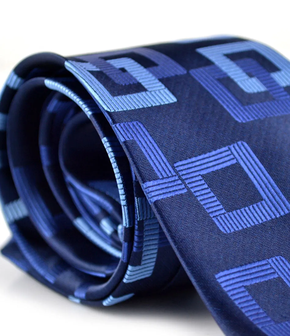 Blue Toned Box Pattern Neck Tie