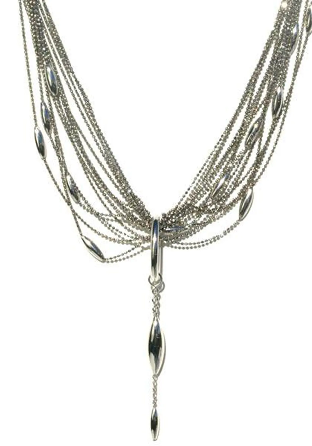 Calgaro Vibration 18K Blackened White Gold Spear Bead Necklace