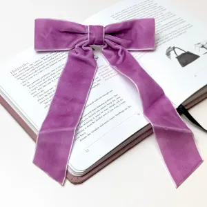City Sunset Velvet Bow in Lavender Purple