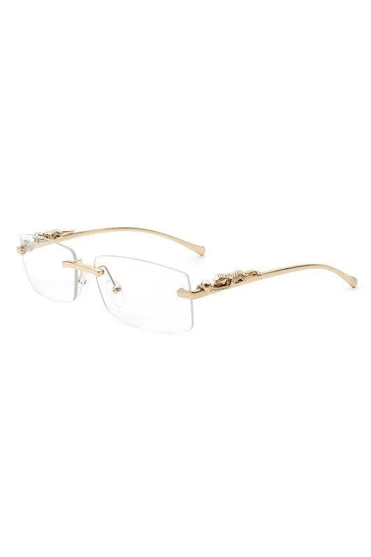 Classic Rimless Rectangle Fashion Sunglasses