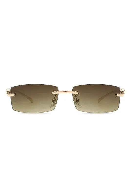 Classic Rimless Rectangle Fashion Sunglasses