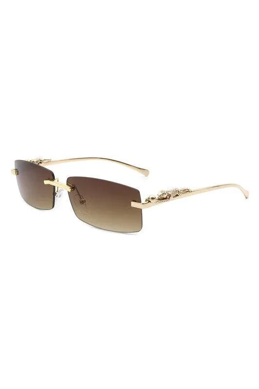Classic Rimless Rectangle Fashion Sunglasses