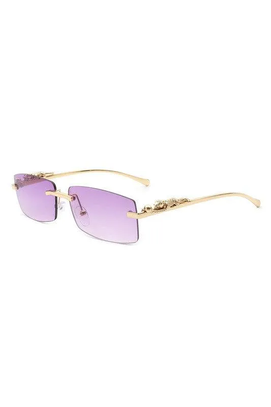 Classic Rimless Rectangle Fashion Sunglasses