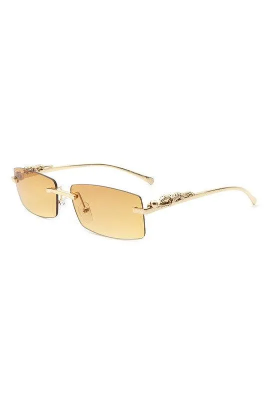 Classic Rimless Rectangle Fashion Sunglasses
