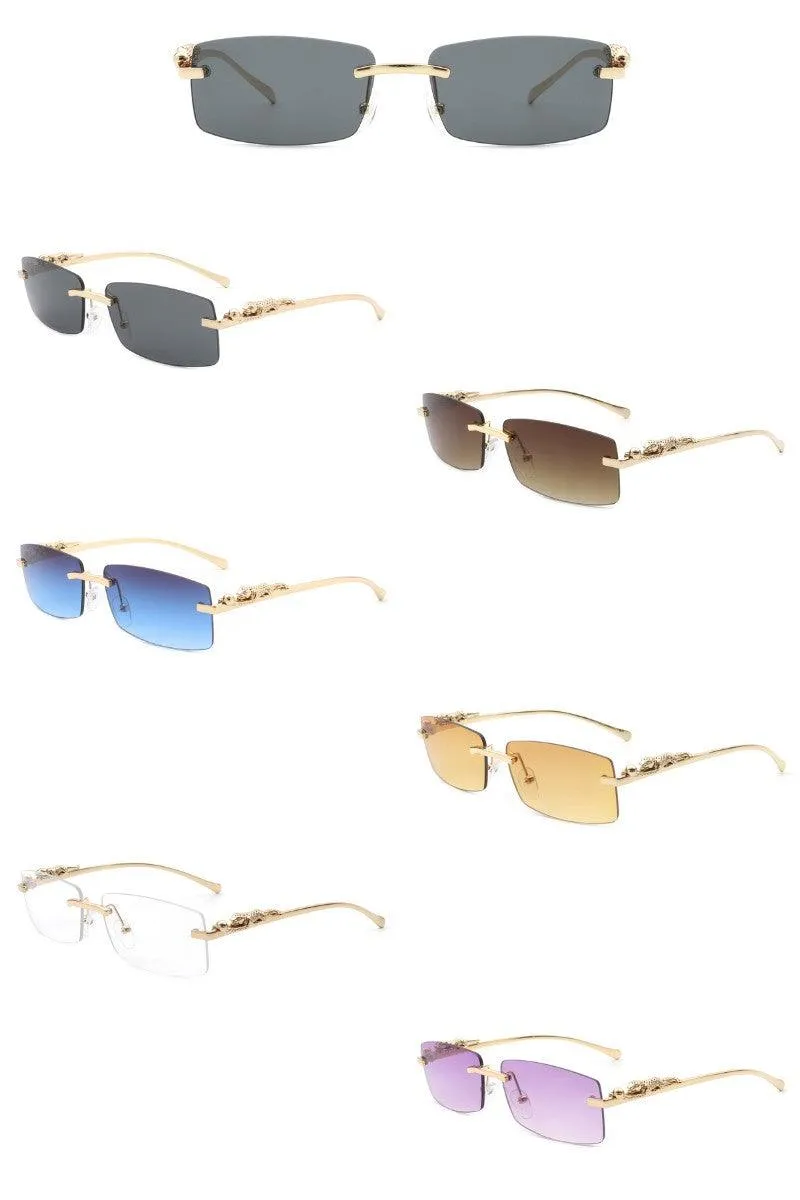 Classic Rimless Rectangle Fashion Sunglasses