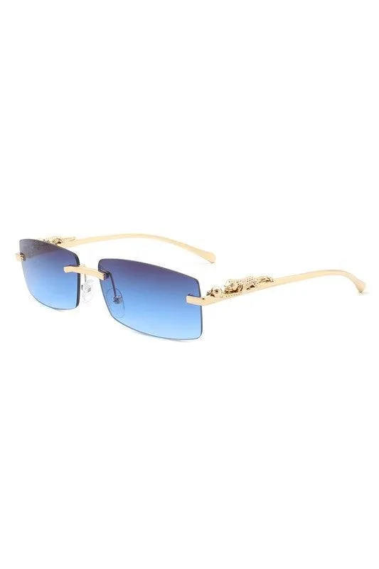 Classic Rimless Rectangle Fashion Sunglasses