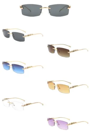 Classic Rimless Rectangle Fashion Sunglasses