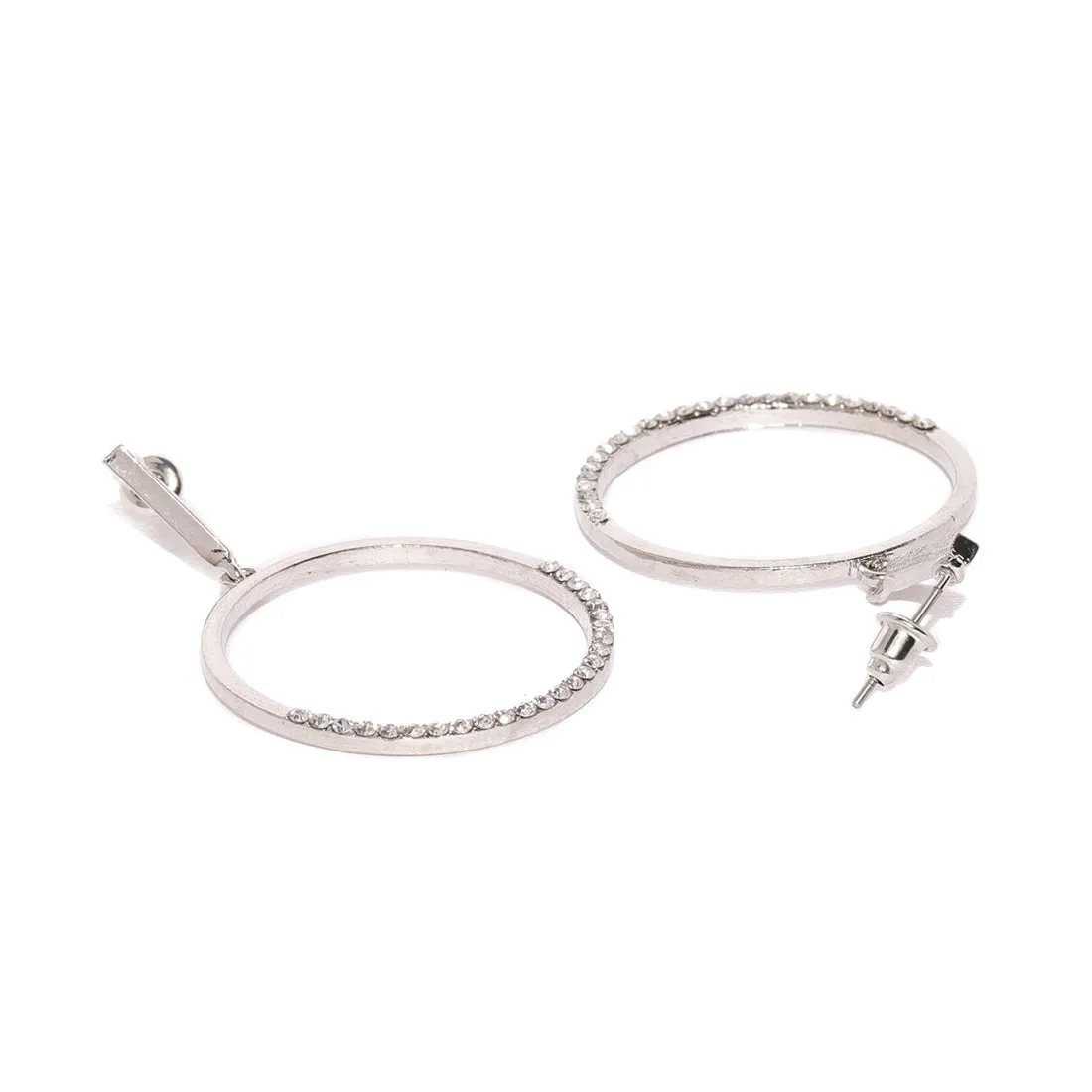 CONTEMPORARY DIAMANTÉ CIRCULAR DROP EARRINGS