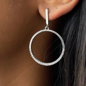 CONTEMPORARY DIAMANTÉ CIRCULAR DROP EARRINGS