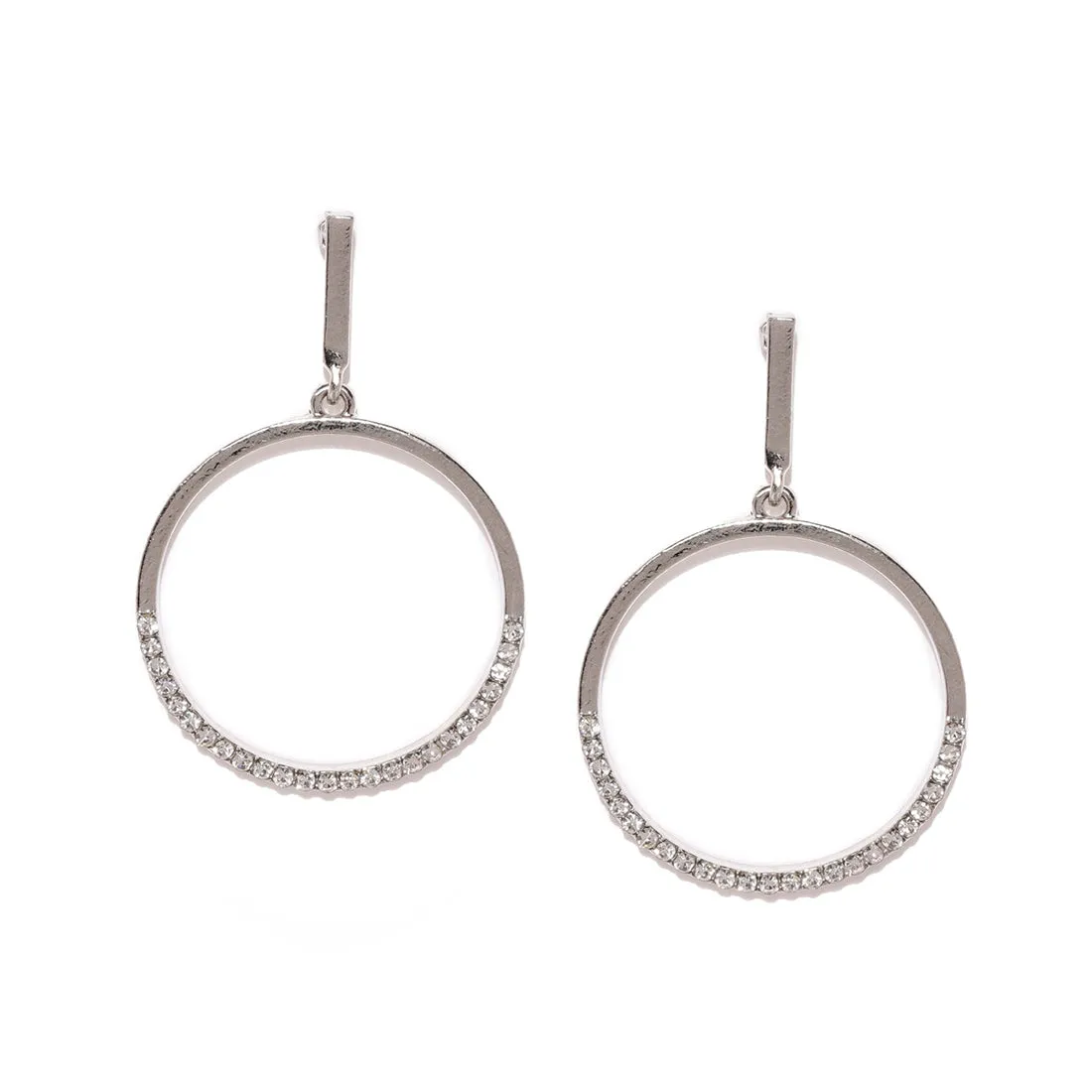 CONTEMPORARY DIAMANTÉ CIRCULAR DROP EARRINGS