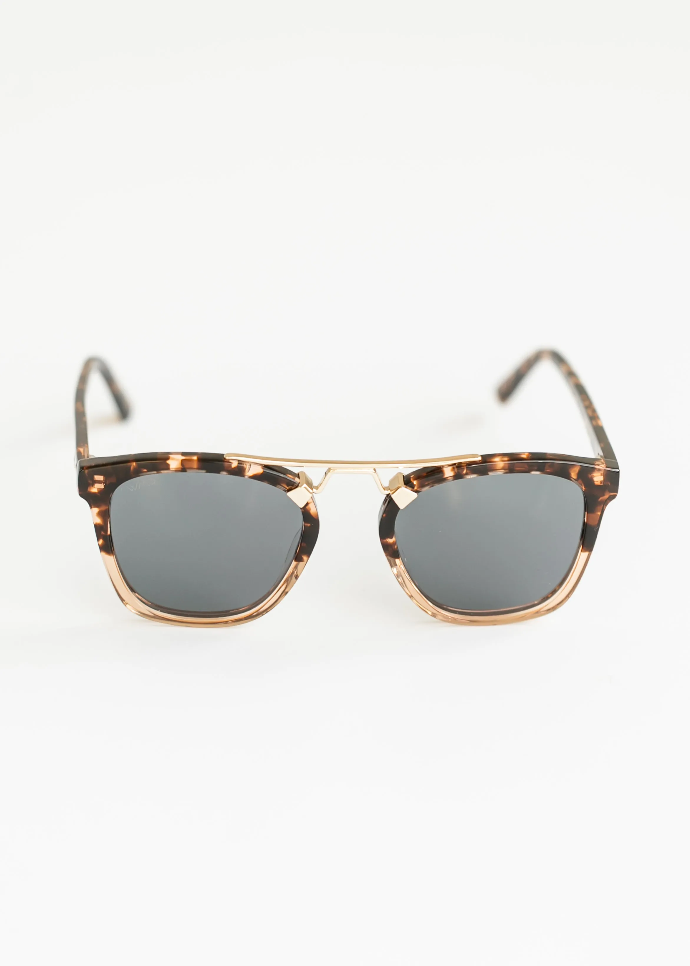 Crystal Brown Tortoise Square Frame Polarized Sunglasses