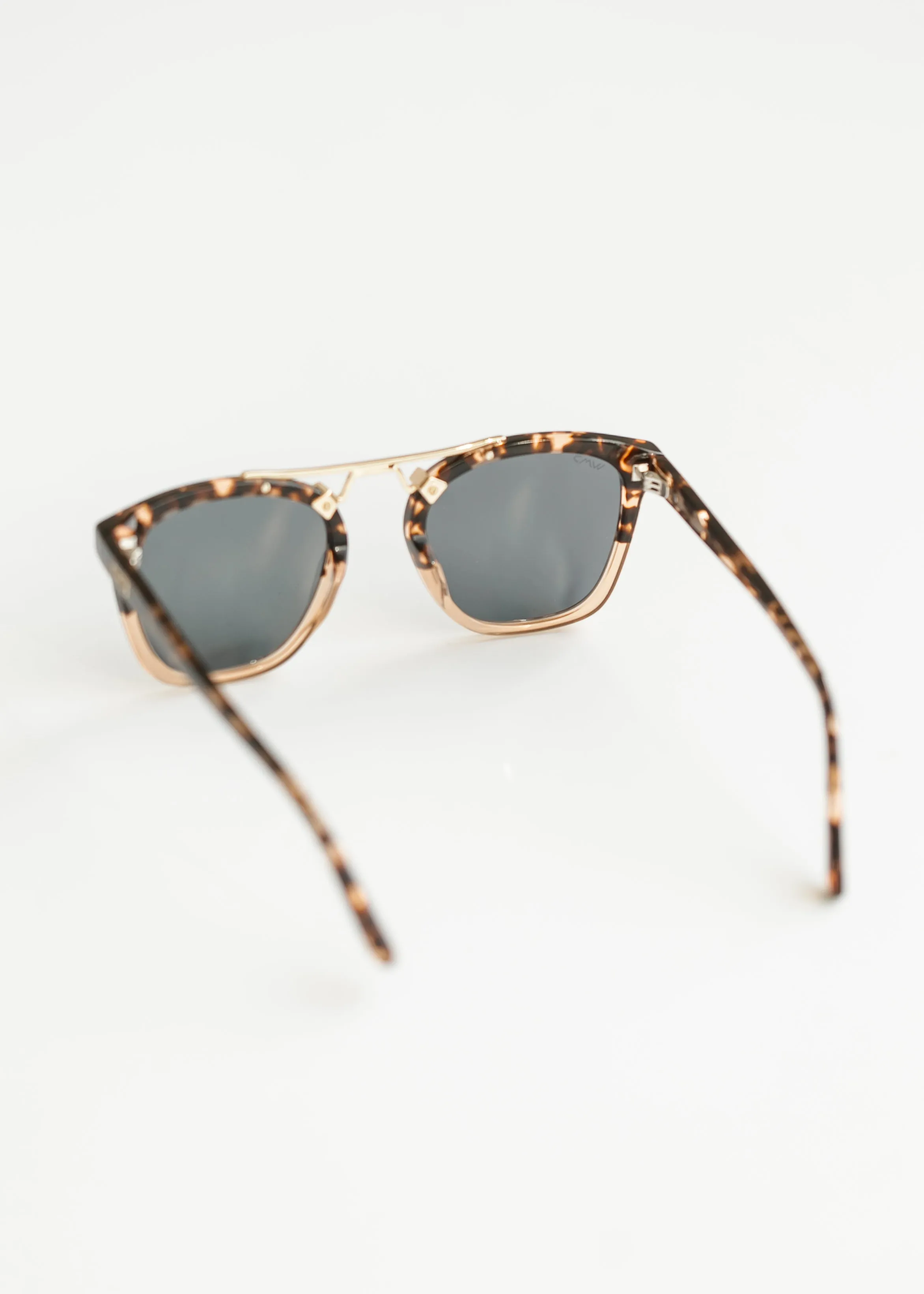 Crystal Brown Tortoise Square Frame Polarized Sunglasses