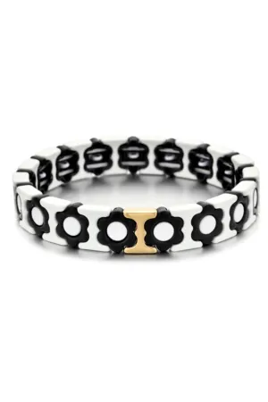 Daisy chain bracelet | Black & White