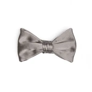 DARK GREY PRE-KNOTTED SILK SATIN BOWTIE