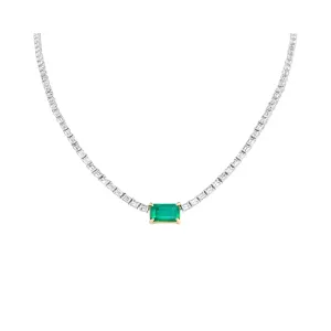 Emerald Center Tennis Necklace