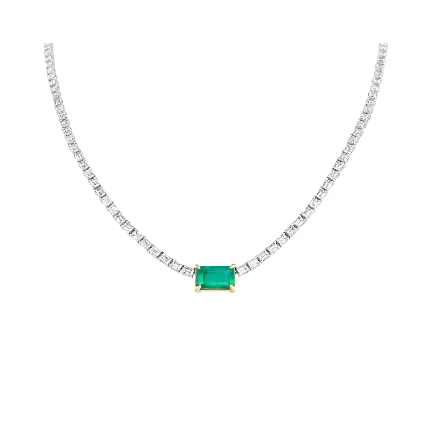 Emerald Center Tennis Necklace