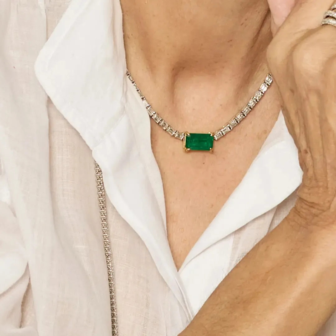 Emerald Center Tennis Necklace