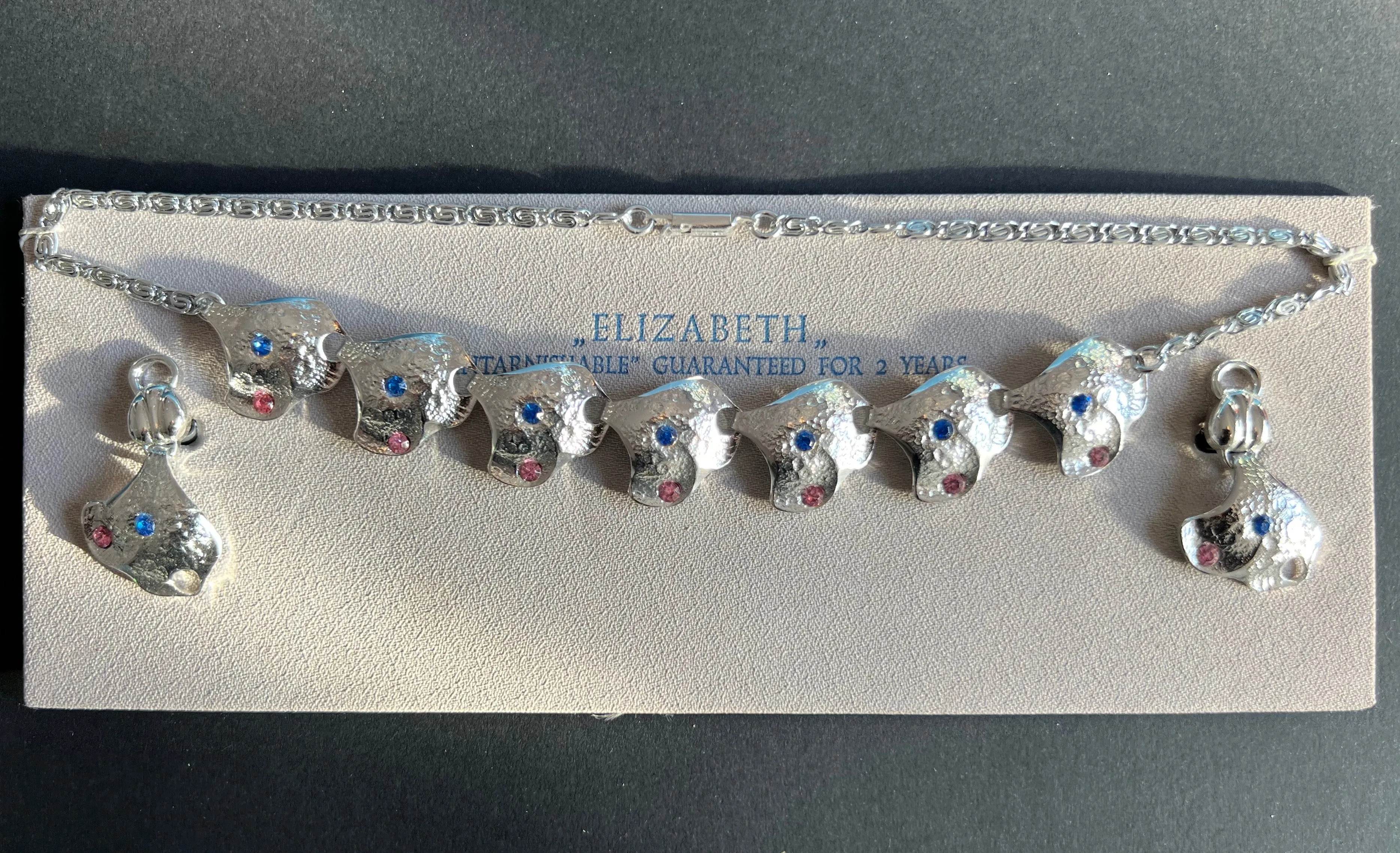 Exceptionally Bling 1950s Necklace and Clip On Earrings Set