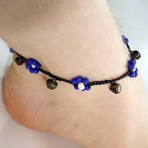 Floral Flower Ankle Bracelet Foot Anklet Bells Chain Girls Ladies Kids Jewellery