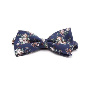 Flowered Cotton Bow Tie Pre-Tied