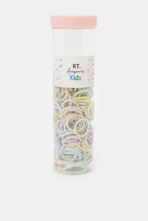 Girls Assorted Solid Elastic Hair Ties (Pack of 300)