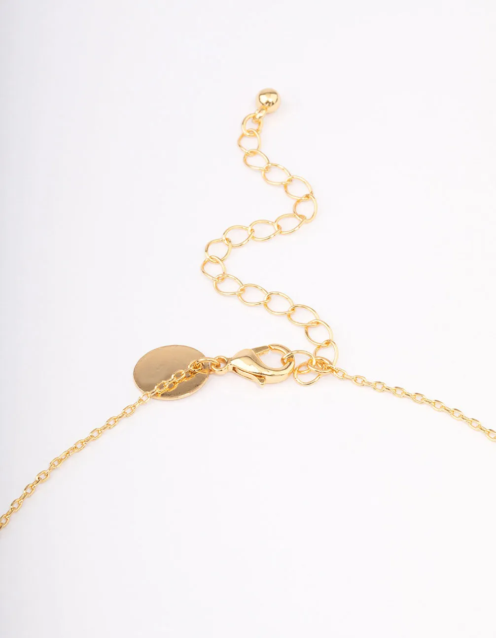 Gold Plated Brass Triangular Pear Drop Necklace