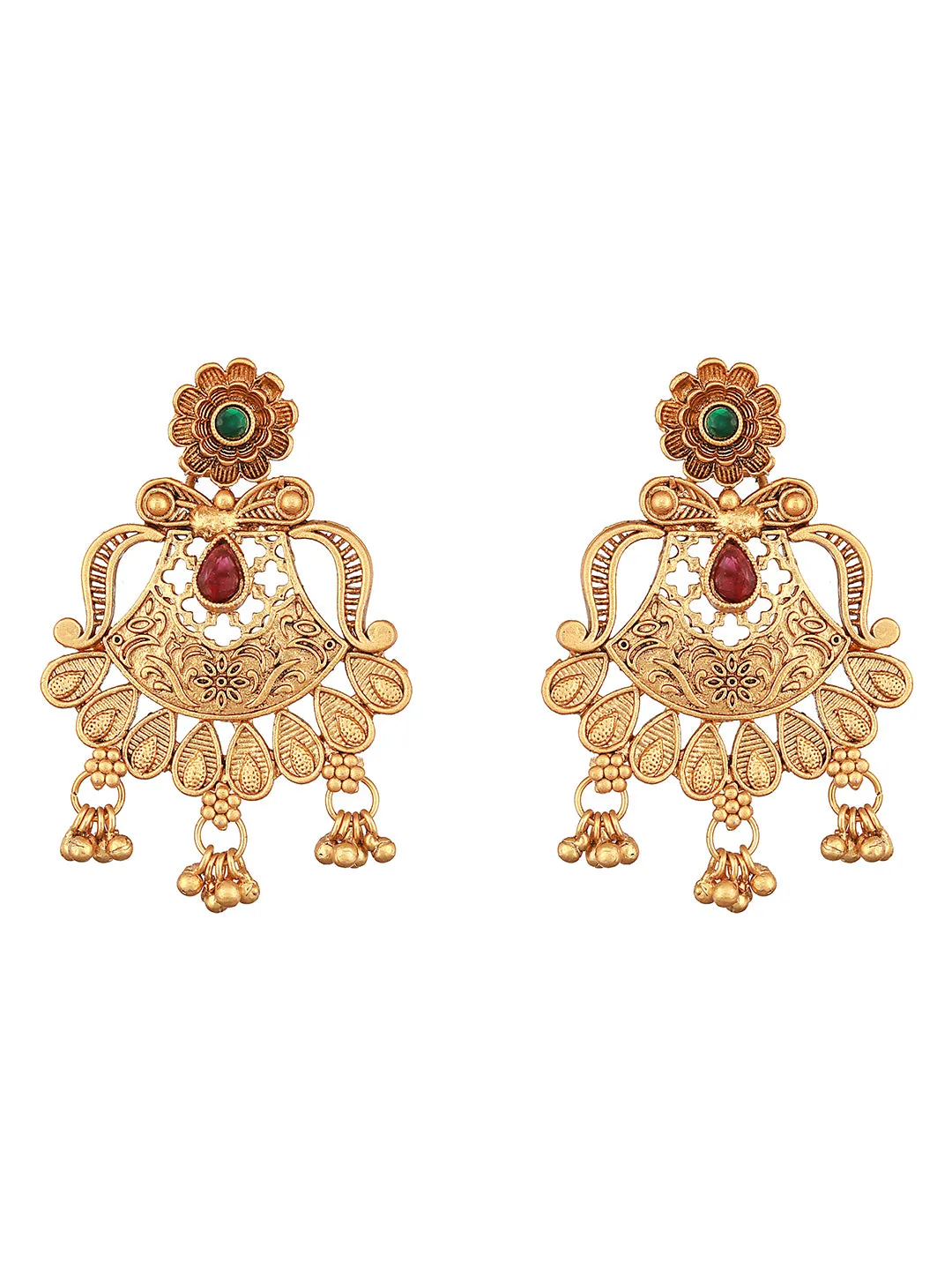 Gold-Toned Contemporary Studs Earrings