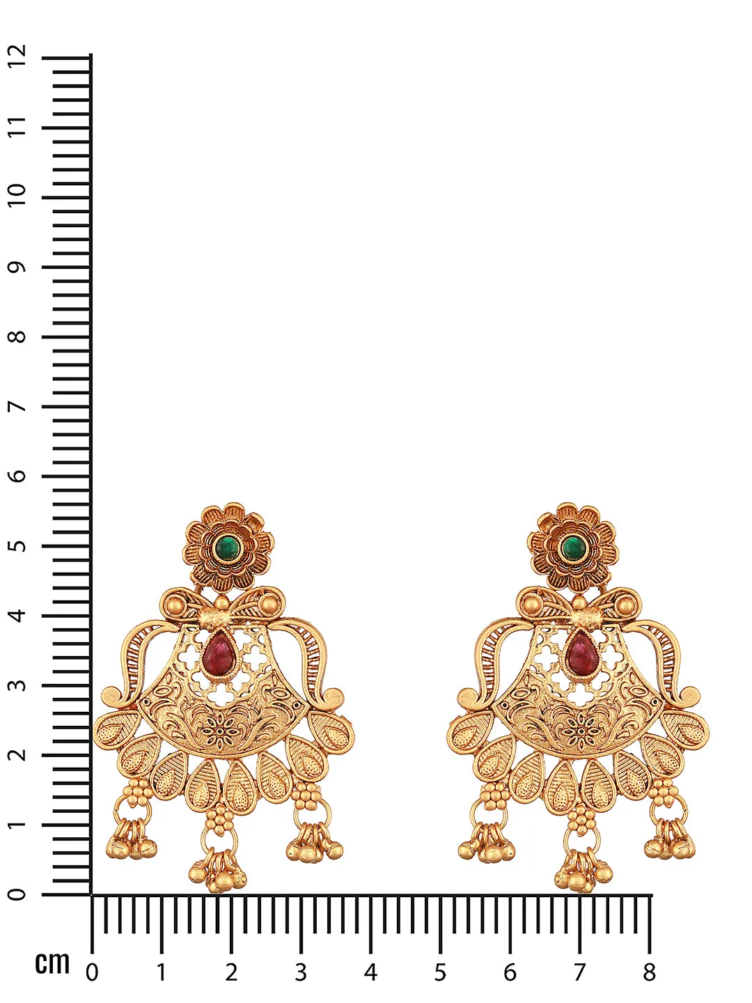Gold-Toned Contemporary Studs Earrings