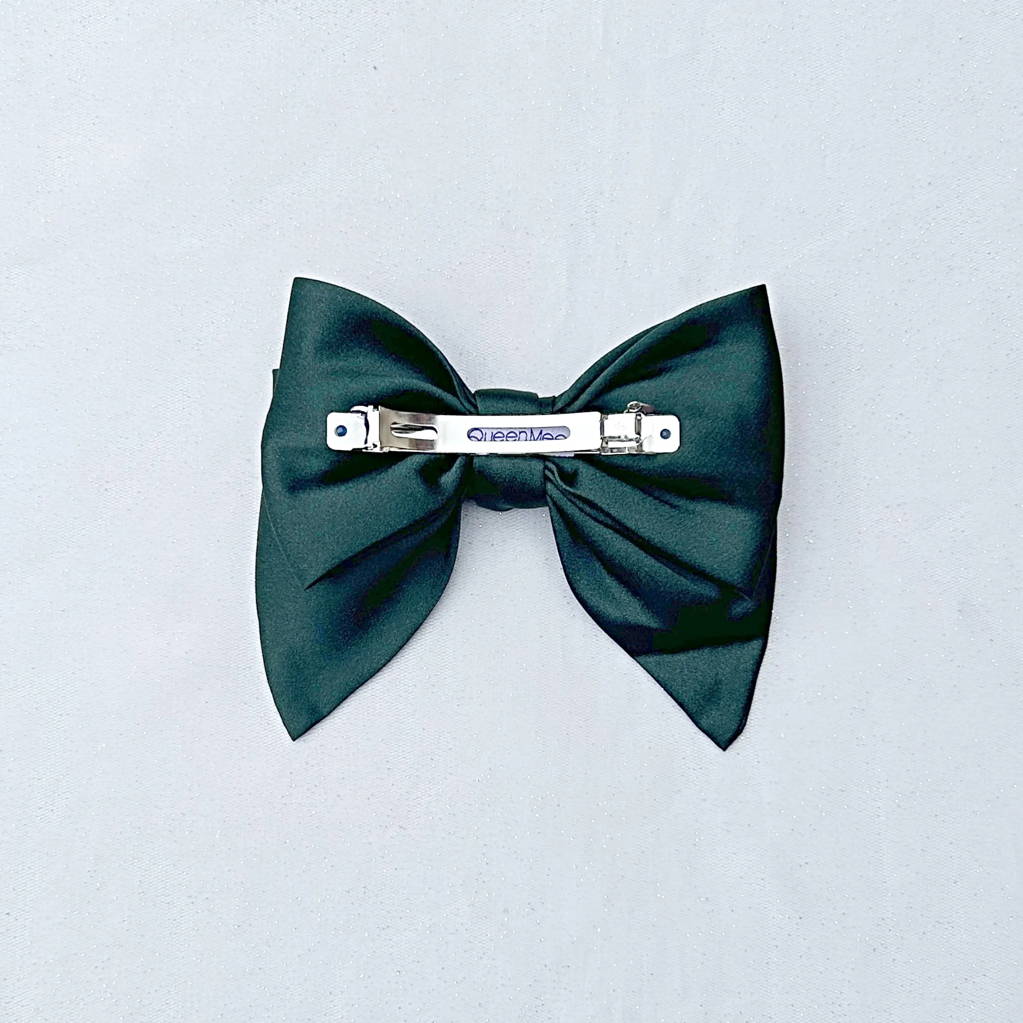 Green Satin Hair Bow Green Hair Clip